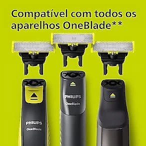 Aparador de Pelos Philips OneBlade QP2724 Lâmina Dupla Recarregável Bivolt Verde e Cinza