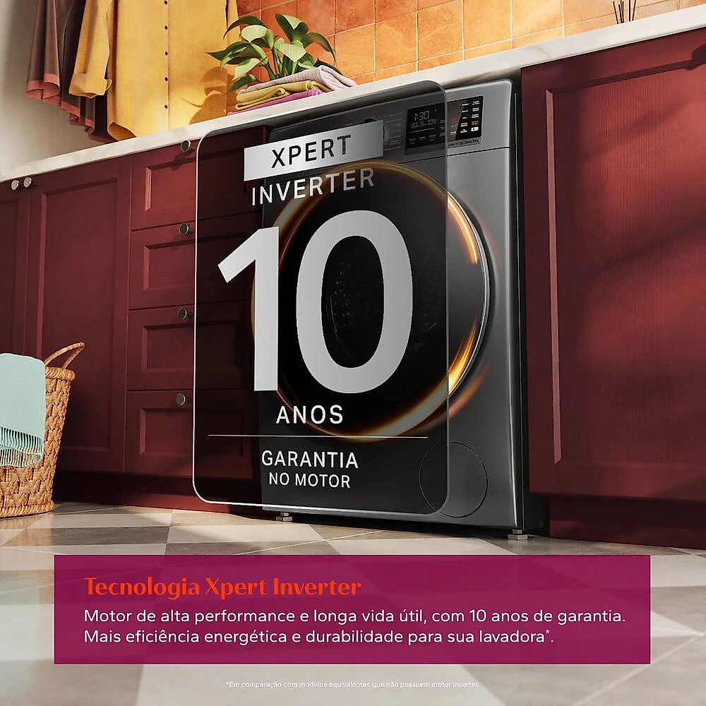 Lava e Seca Brastemp 14 kg 8 kg Lavagem e Secagem Inteligentes BNO14AS Mostarda - 110V