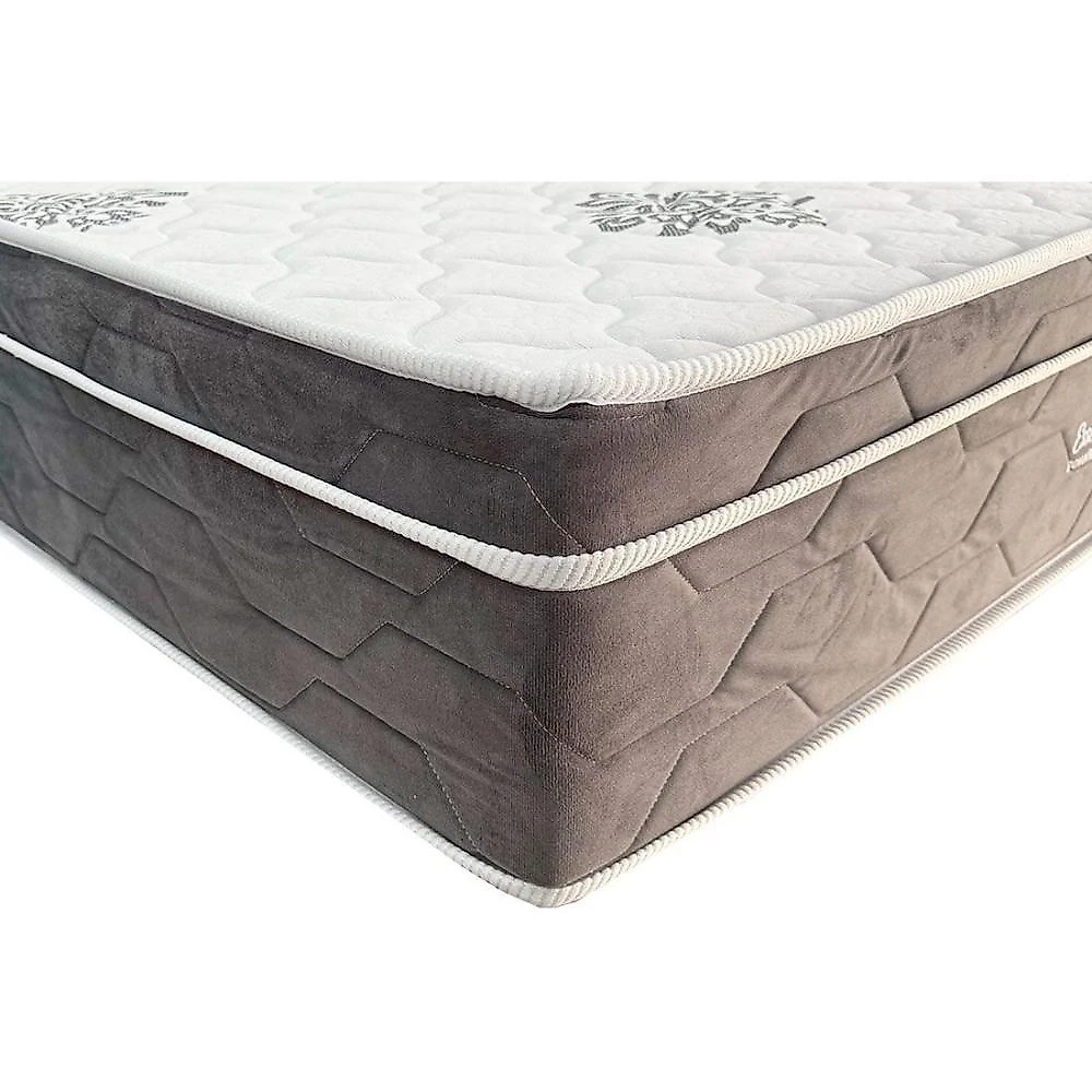 Cama Box com Colchão Queen Essential Euro Pillow Molas Ensacadas Courino Branco a Costa Rica