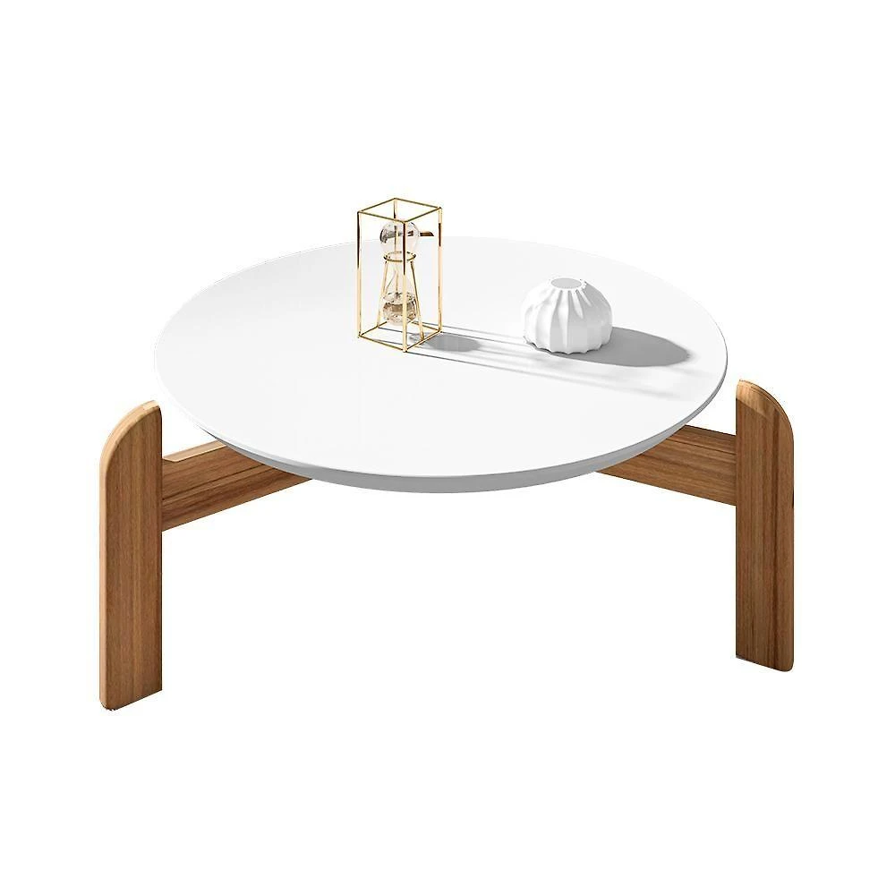 Mesa de Centro e Lateral Cadiz Redonda MDF 45CM Off White Casah