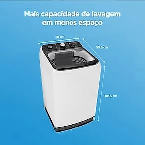 Lavadora de Roupas Midea Wave Agitator 13kg MA512W130A com Timer Digital, Filtro de Fiapos, Função Perfume+ e Sistema Power Mix Dispenser - Branca 110V