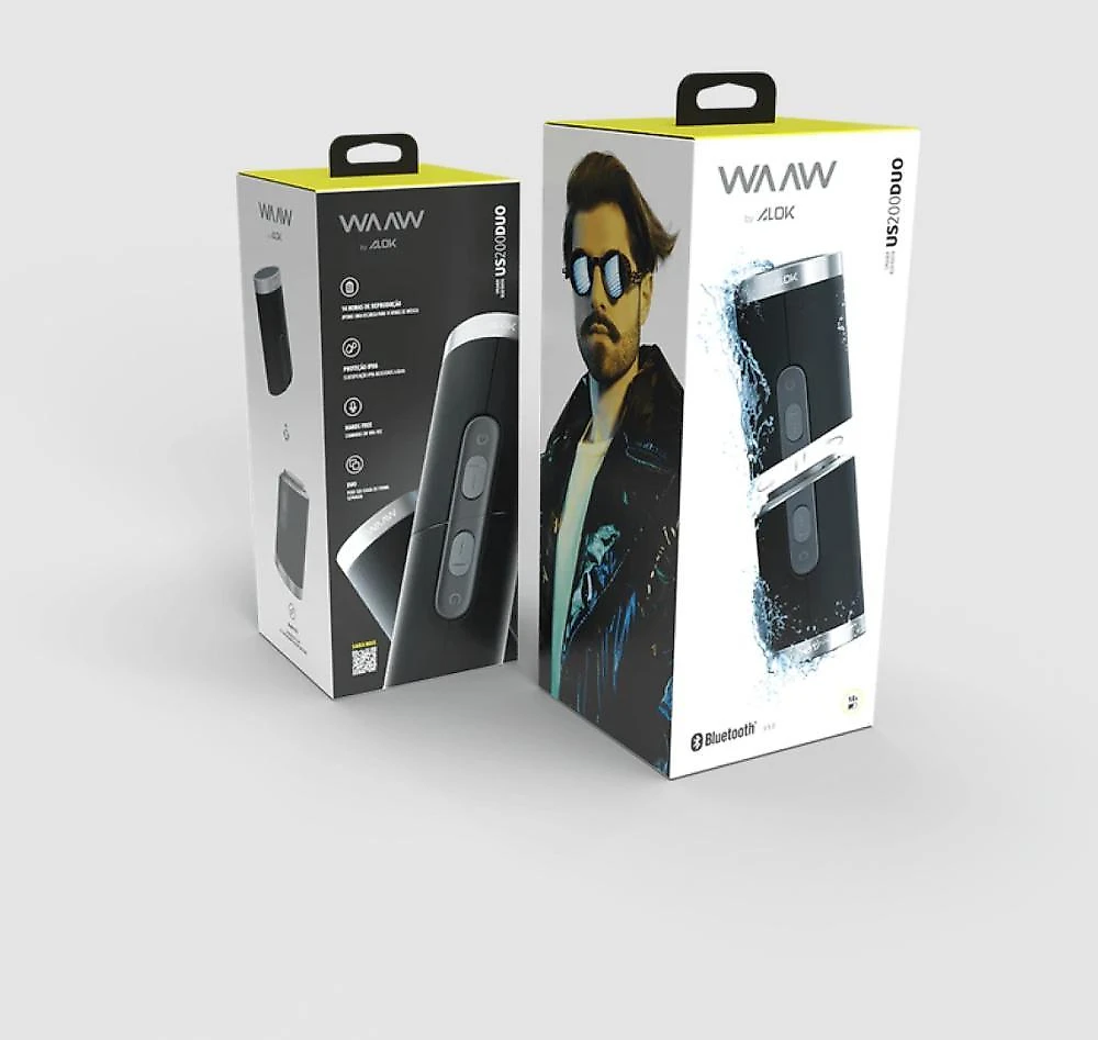 Caixa som  waaw by alok us 200sb duo bt res Água 20w rms tws