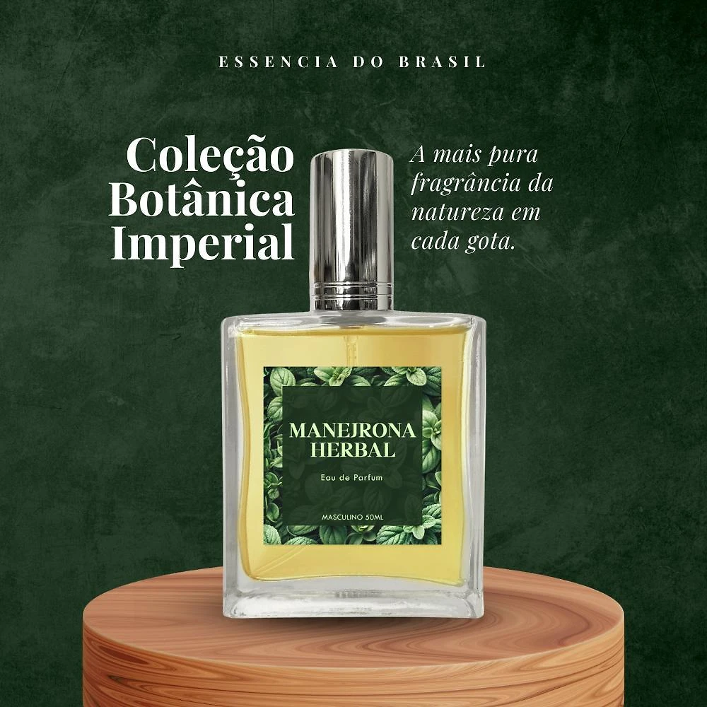 Miniatura Perfume Manjerona Herbal Masculino 50Ml - Natural E Vegano