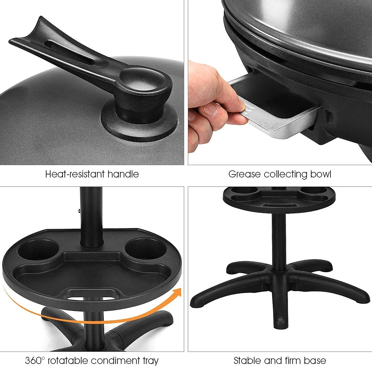 Giantex KC42178 Churrasqueira Elétrica Portátil serve 5 P orções 110V1350W Preto