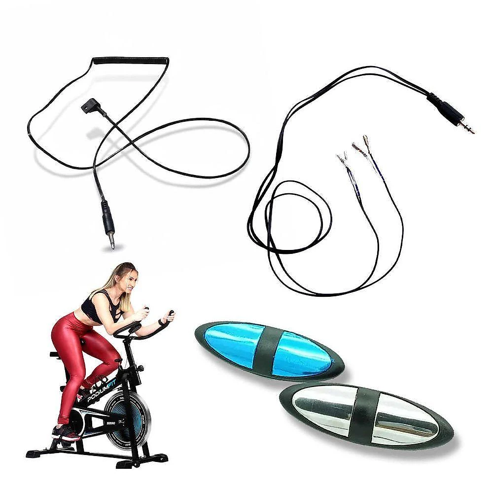 Kit Sensor Hand Grip Cardíaco e Velocidade Leva Pro Pet Esteira Bicicleta Preto