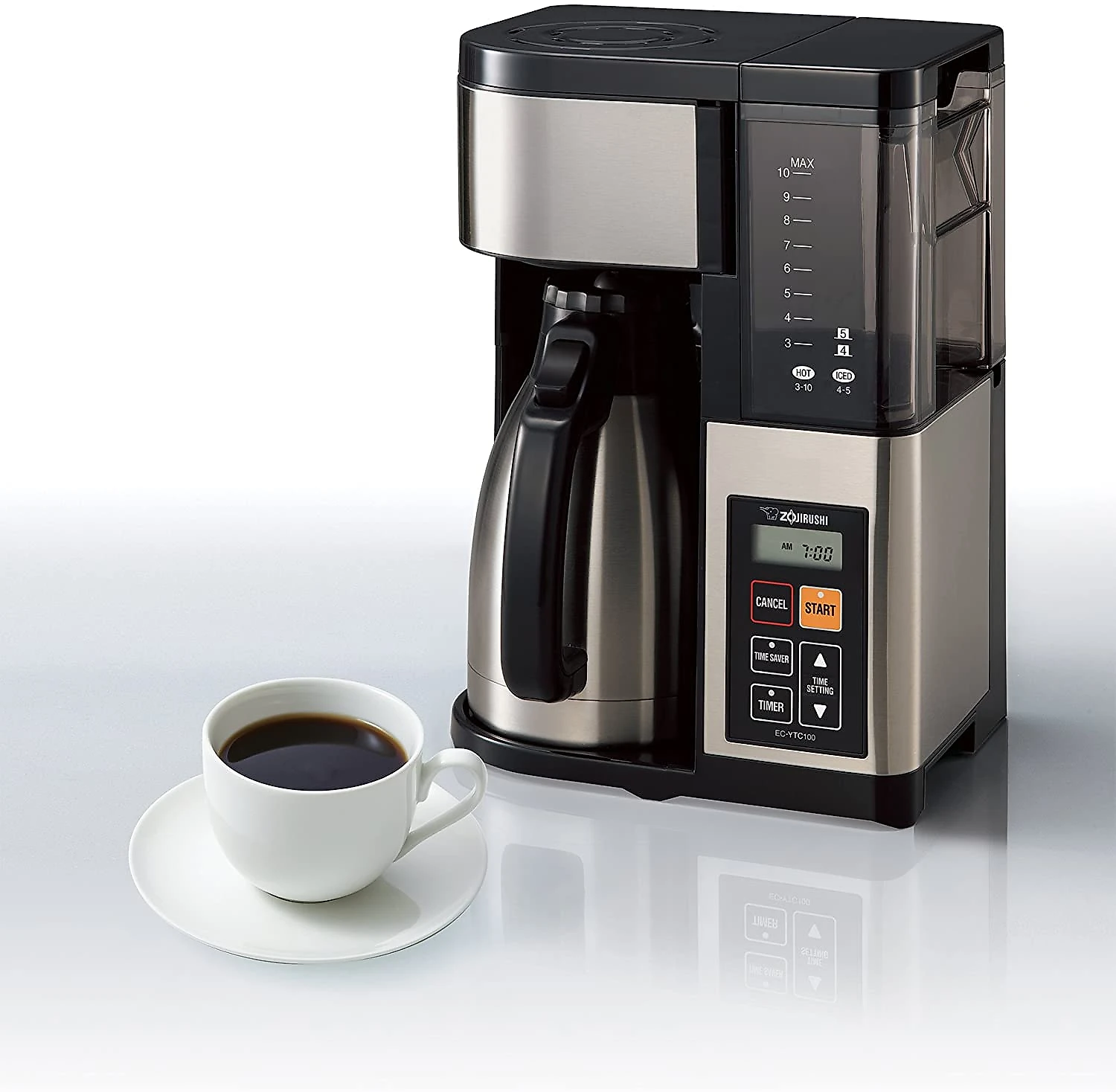 Zojirushi ECYTC100XB Cafeteira Programável 24L com Tela LCD e Painel de Controle 110V Preta