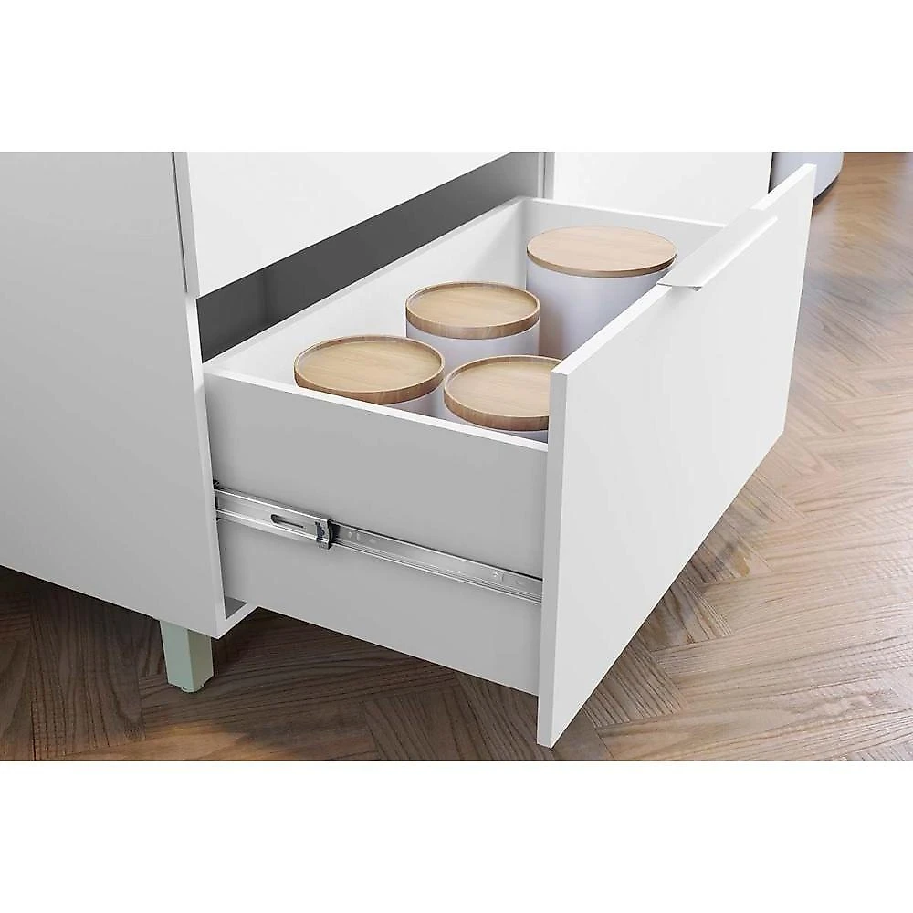 Cozinha Completa Rainha E Marquesa 5 Peças 2 Aéreos 2 Balcões 1 Paneleiro C5p111 Nature Branco