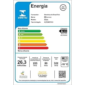 Geladeira Electrolux Frost Free Inverter 322L IB42G Efficient com AutoSense Inverse e Painel Digital - Black Glass 110V