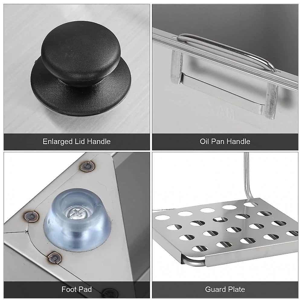 Fritadeira Elétrica Dupla Profissional 20 Litros de Capacidade, Aço Inoxidável, 110V 5000W, ROVSUN