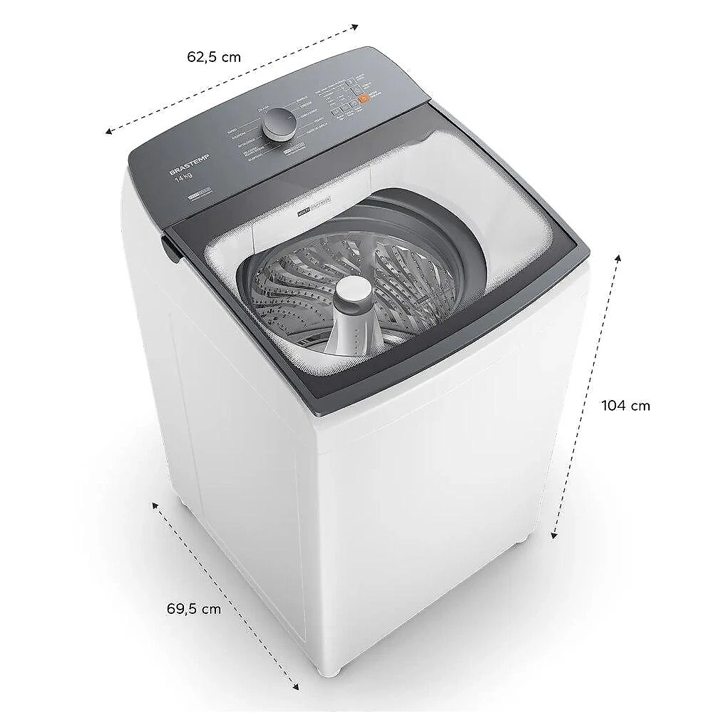 Máquina de Lavar Roupas Brastemp BWJ14AB 14 Kg, Branca - 220V 220 Volts