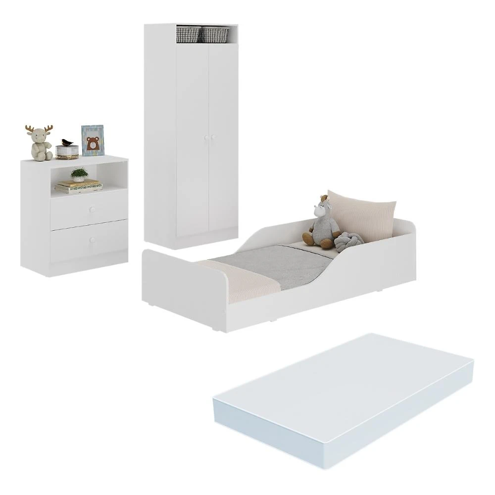 Quarto Infantil Completo Com Colchão Incluso Liz Multimóveis Branco