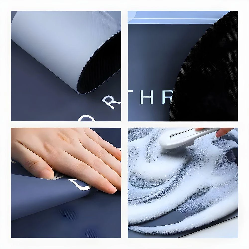 Tapete de Banheiro Super Absorvente Antiderrapante em Veludo Cristal e Borracha Cinza Utimix