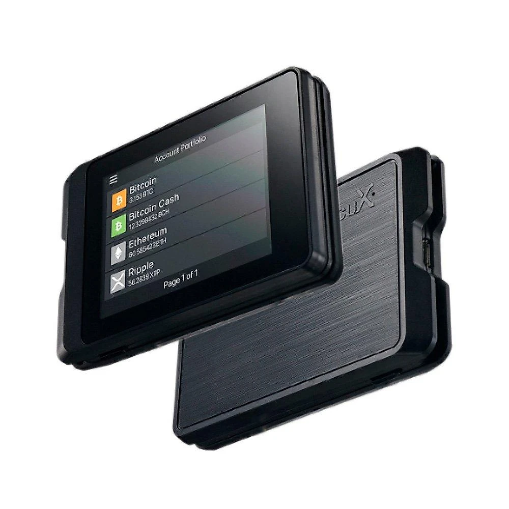 Carteira de Criptomoedas SecuX W10C-PLUS, USB, Tela LCD, Inclui 2 Placas de Recuperação X-SEED, Preto - 98-010-010100
