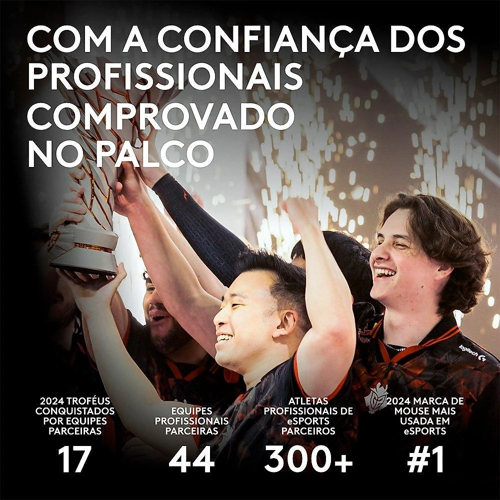 Mouse Gamer Sem Fio Logitech G PRO X SUPERLIGHT 2c, 5 botões, 44000 DPI, Atualização de até 8 kHz, PC e Mac, Preto - 910-007530
