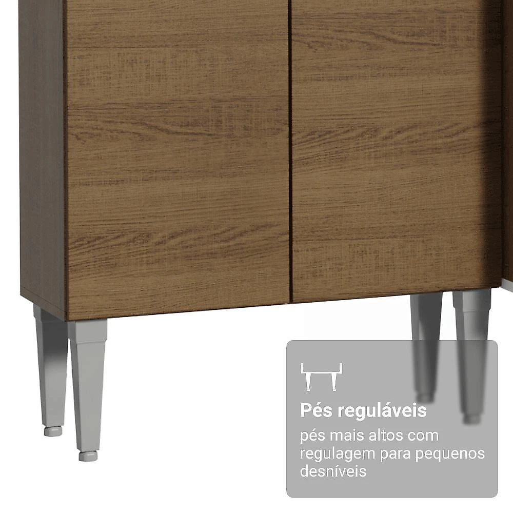 Armário De Cozinha Completa 197 Cm Rustic Emilly Madesa 01