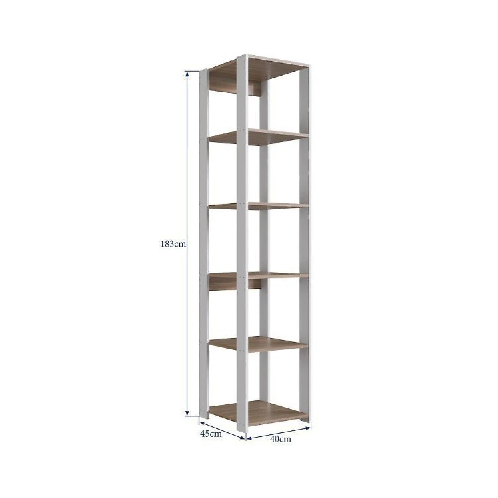 Guarda Roupa Closet 2 Peças com 1 Cabideiros 2 Gavetas e 6 Nichos Easy Prodecor Branco/Montana