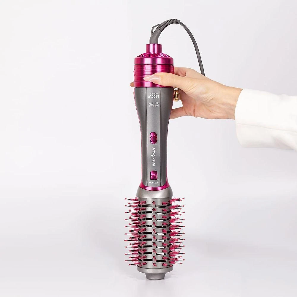 Escova secadora de cabelos bes26sr 1300w britânia 2 em 1 cabeça removível bivolt