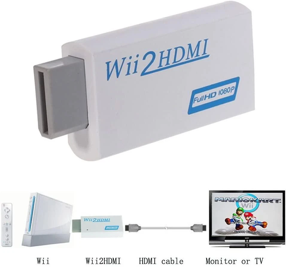 Miniatura Wii2Hdmi Adaptador Conversor Compatível Nintendo Wii Hdmi