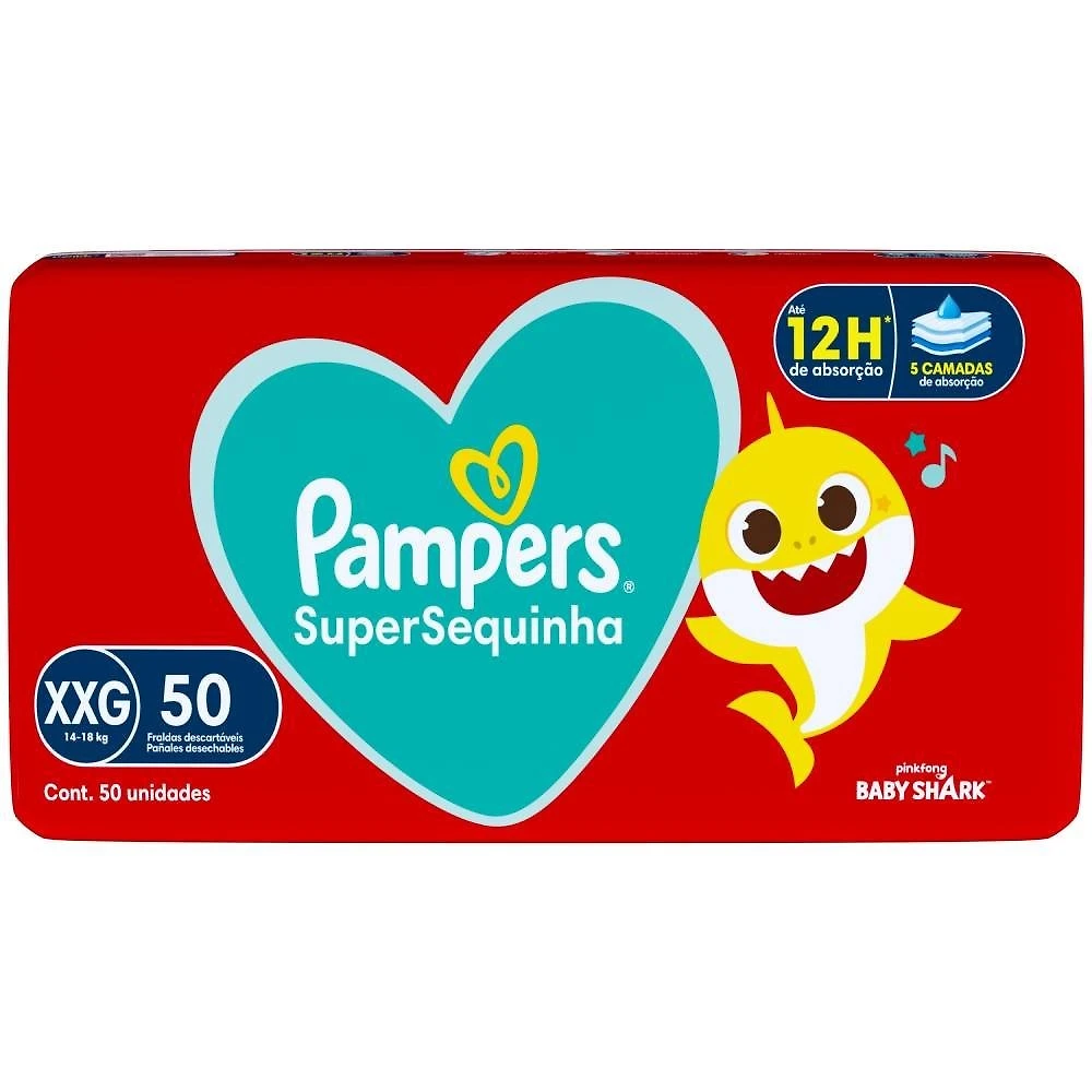 Fralda Pampers Supersequinha Xxg Com 50 Unidades