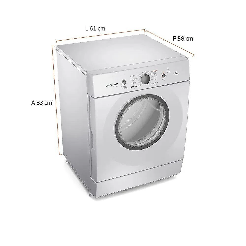 Secadora De Piso Brastemp 10kg Bsr10bb Branco 127V