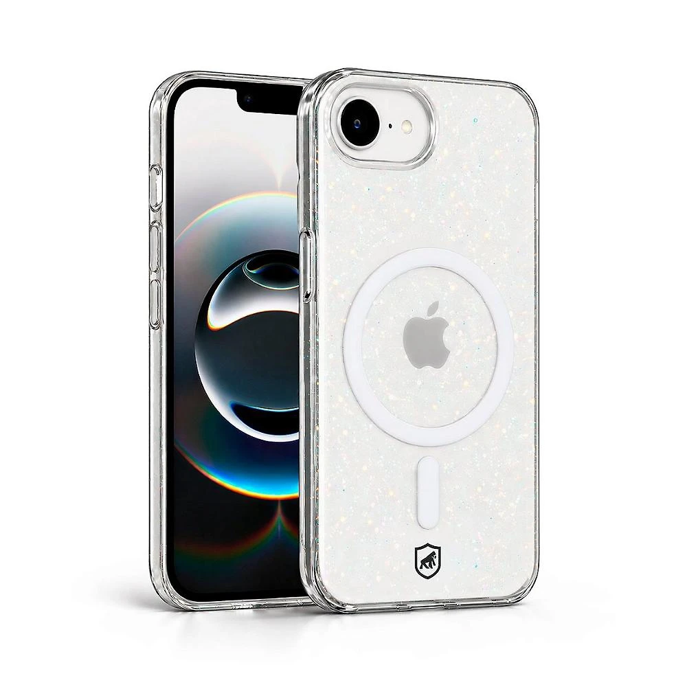Capa case capinha para iPhone 16E / 17E - Crystal Slim Magsafe - NÃO AMARELA - Transparente Glitter - Gshield