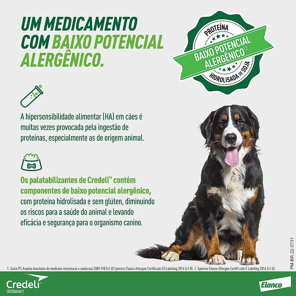 Antipulgas e Carrapatos Elanco Credeli Lotilaner para Cães de 11 a 22 Kg - 1 Comprimido