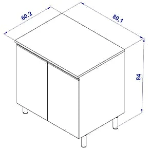 Balcão Bartira Cristal MDP 15mm com 2 Portas e 1 Prateleira - 80,1cm de largura Freixo
