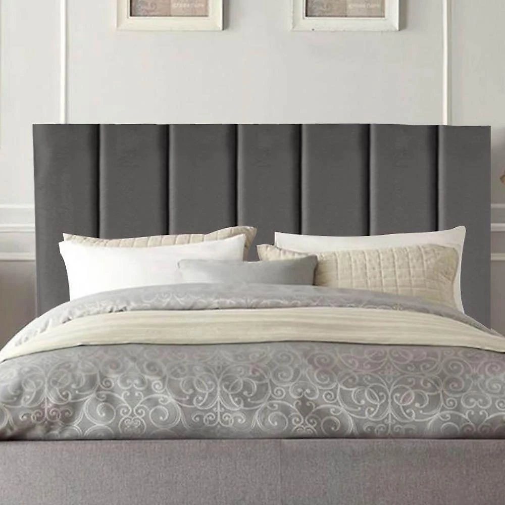 Cabeceira Estofada De Cama Casal Box 140 Cm Mavie Corino Cor:cinza