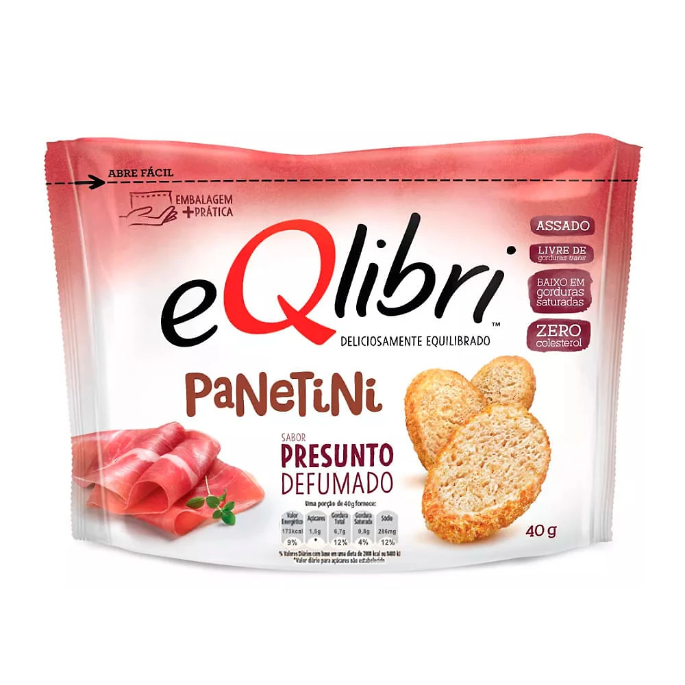 Biscoito EQlibri Panetini Sabor Presunto Defumado 40g