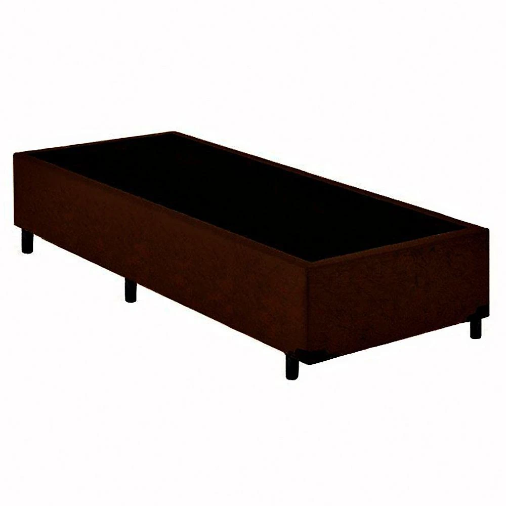 Cama Box Solteiro Suede + Colchão De Espuma D33 - Sereneprime - 88cm marrom