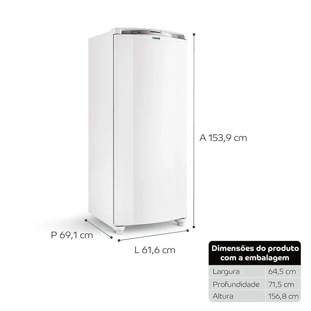 Geladeira Consul Frost Free 1 Porta Crb36 300 Litros Branca 127v