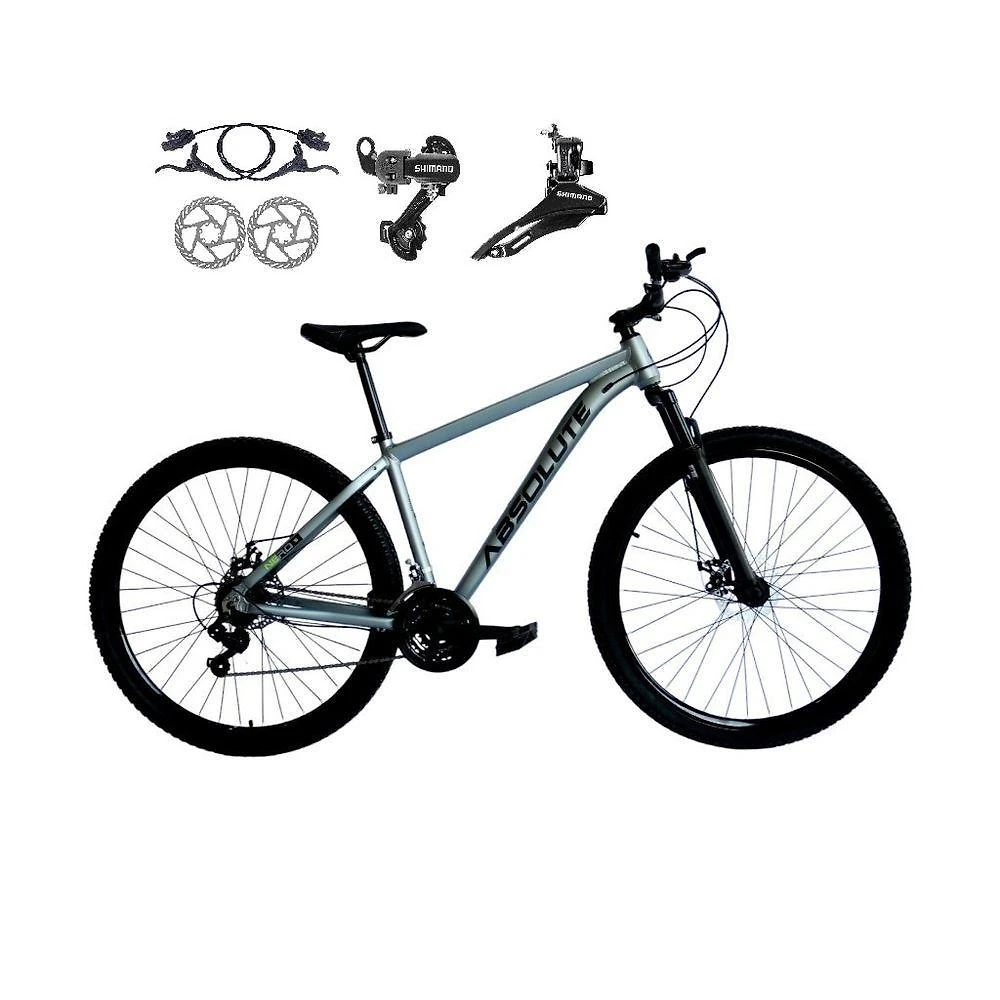 Bicicleta Aro 29 Absolute Nero 5 Alumínio 21v Câmbios Shimano Freio A Disco Hidráulico Mtb cinza Tam: 15
