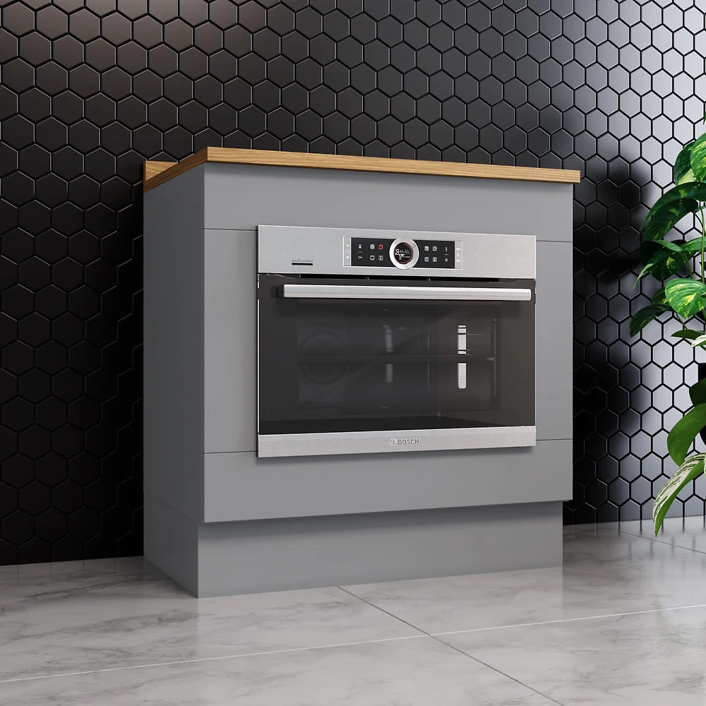 Balcão 80 Cm Para Forno De Embutir Com Tampo Para Cozinha Americana Henn