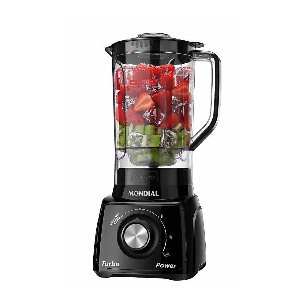 Liquidificador Portatil 2.2 Litros Mondial Turbo Power Preto L99 110V