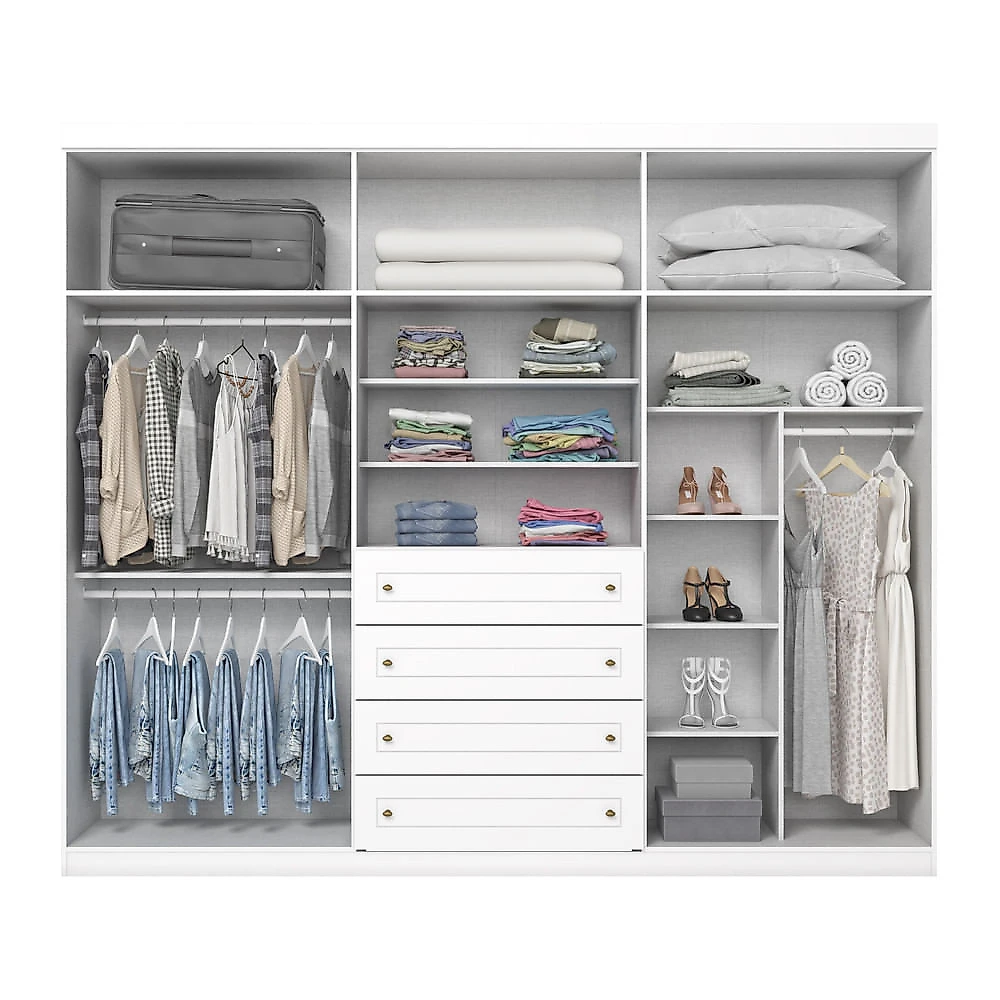 Guarda Roupa Casal 6 Portas 4 Gavetas Amy Casa 812 Branco HP