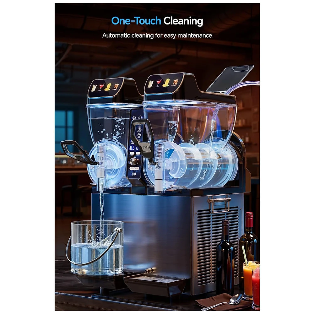 Máquina de Slush Raspadinha Tessanovi XR-300 30L Duplo Tanque Comercial LED Prata 240V