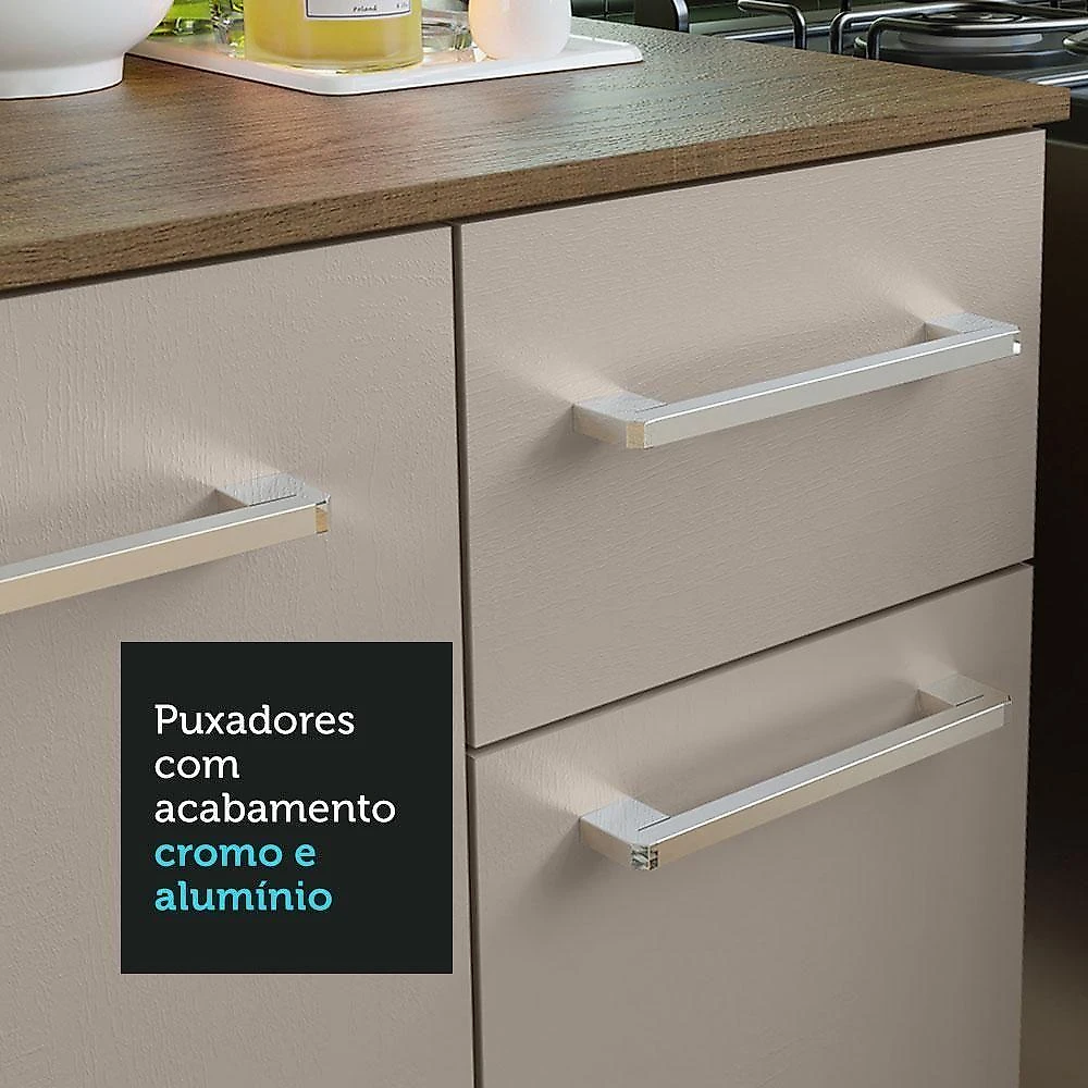 Kit Cozinha Compacta 120cm Rustic Crema Life Madesa