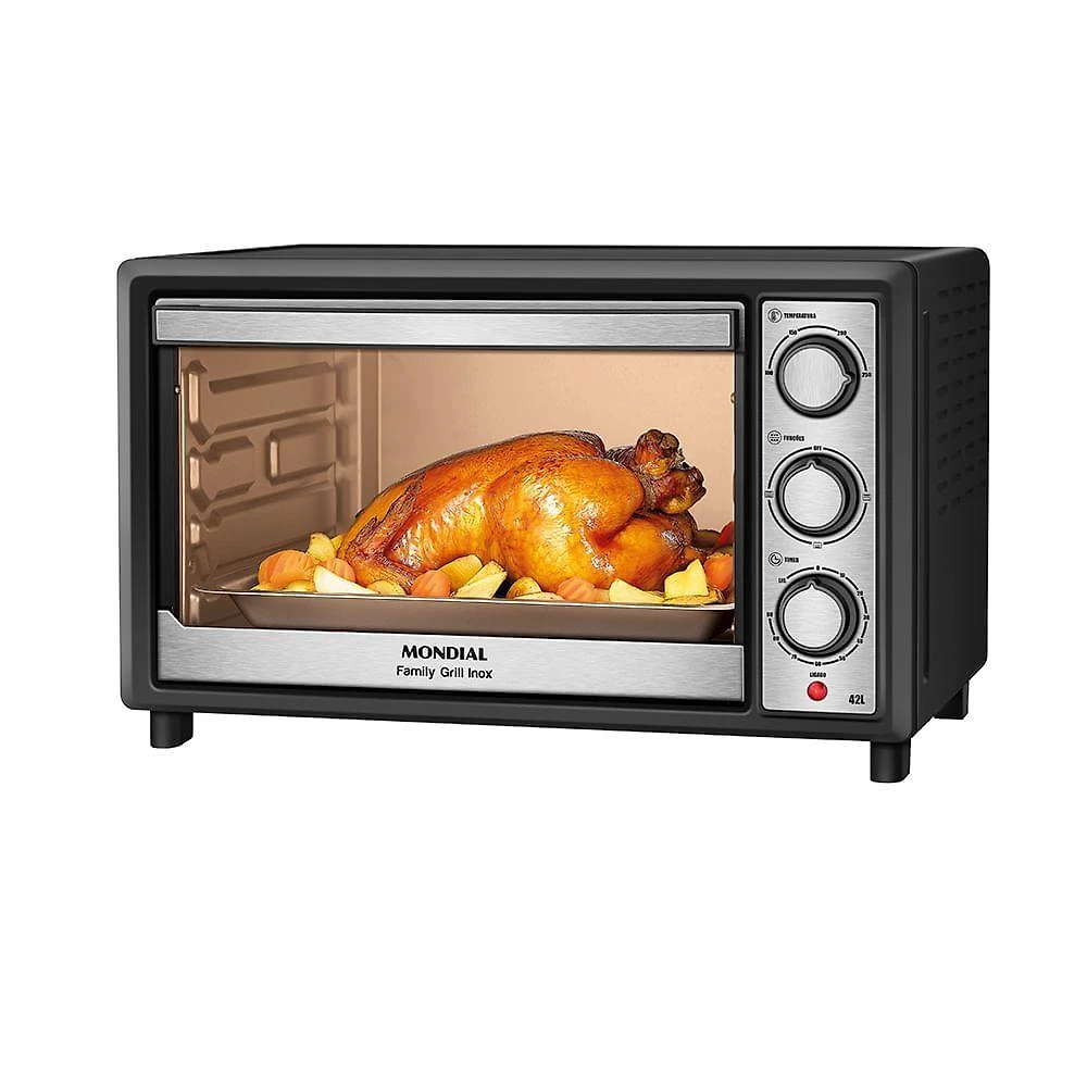 Forno Elétrico de Bancada Mondial FRN-42-BI 42L 1600W com Grill Preto 110V
