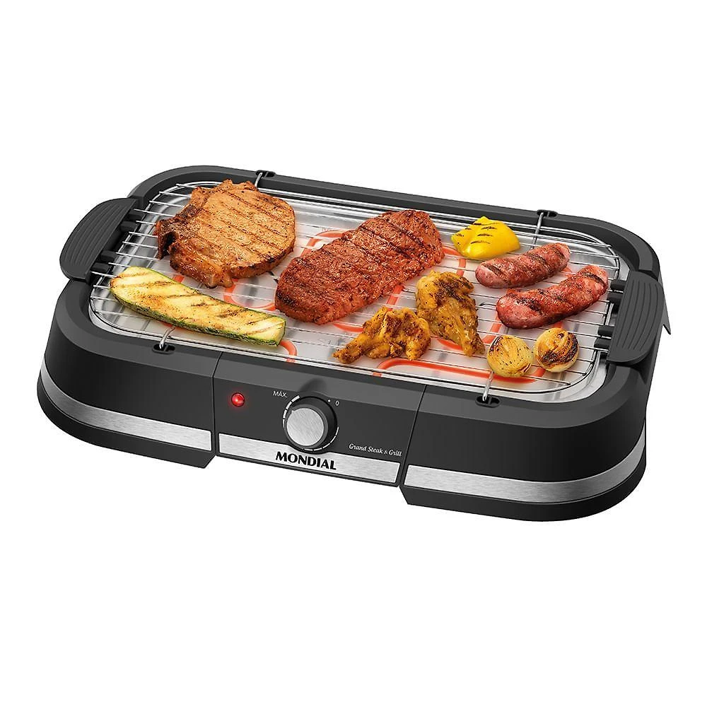 Churrasqueira Elétrica Portátil Mondial CH-08-BI Grand Steak & Grill 2000W Preto 110V