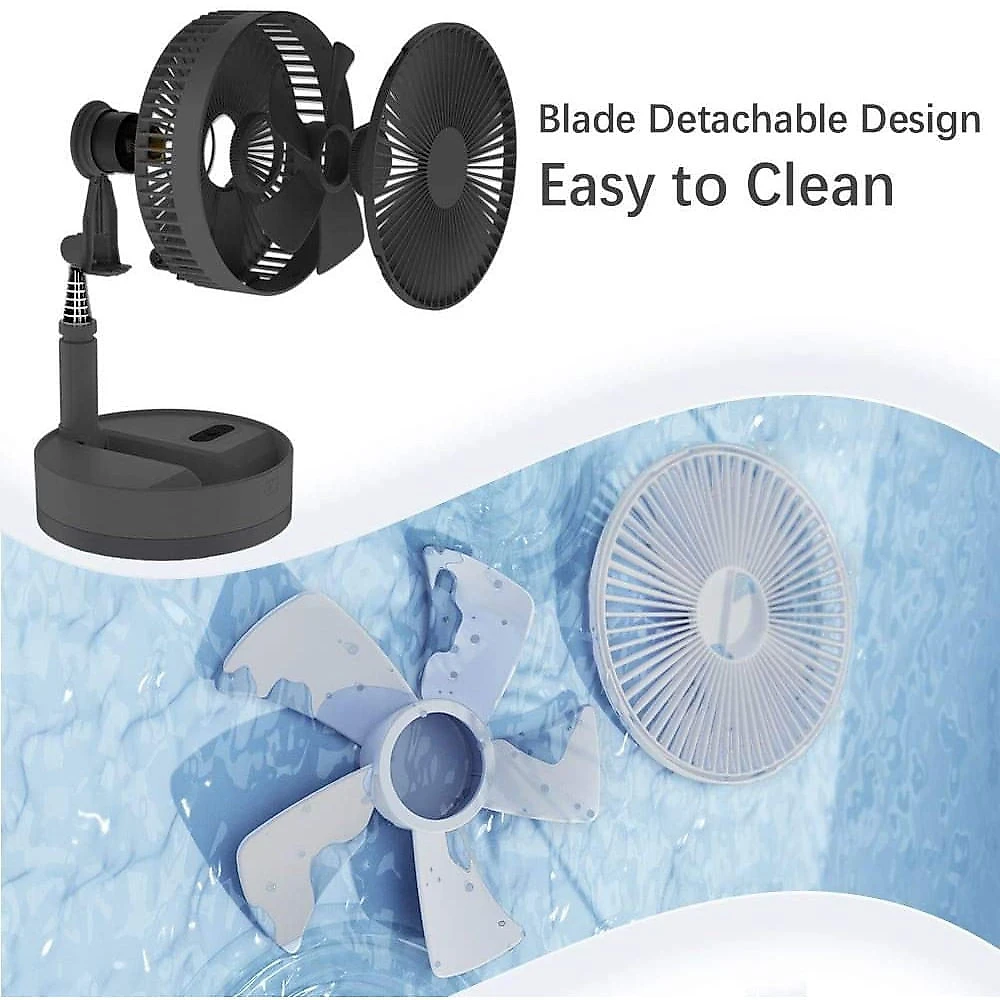 UNITEDTIME Ventilador de Mesa com 2 Alturas 4 Velocidades 110V Preto