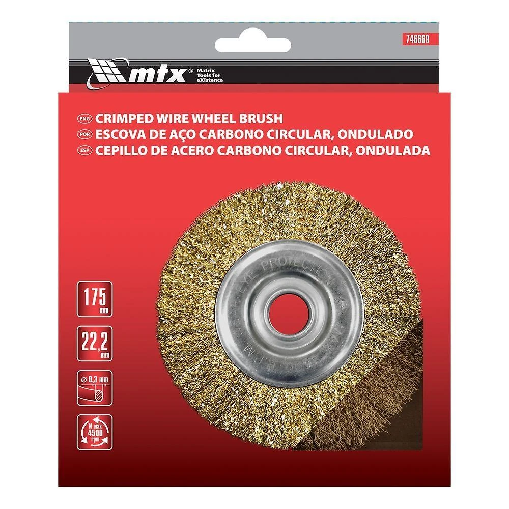 Escova Circular Latonada Ondulada 175mm 746669 para Acabamento em Superfícies Vermelho Mtx