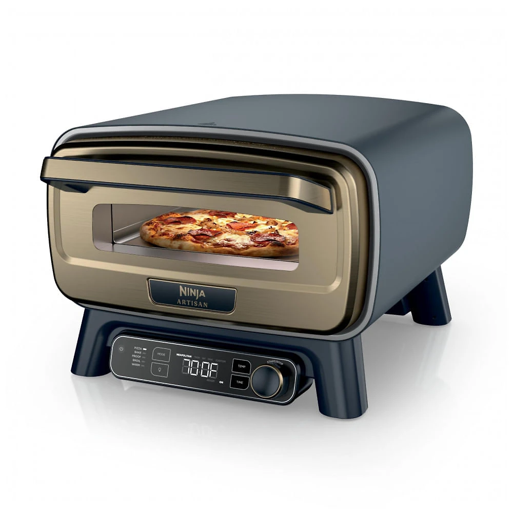 Forno de Pizza Elétrico Portátil Ninja Artisan 5 em 1 MO201BL1, Azul e Dourado