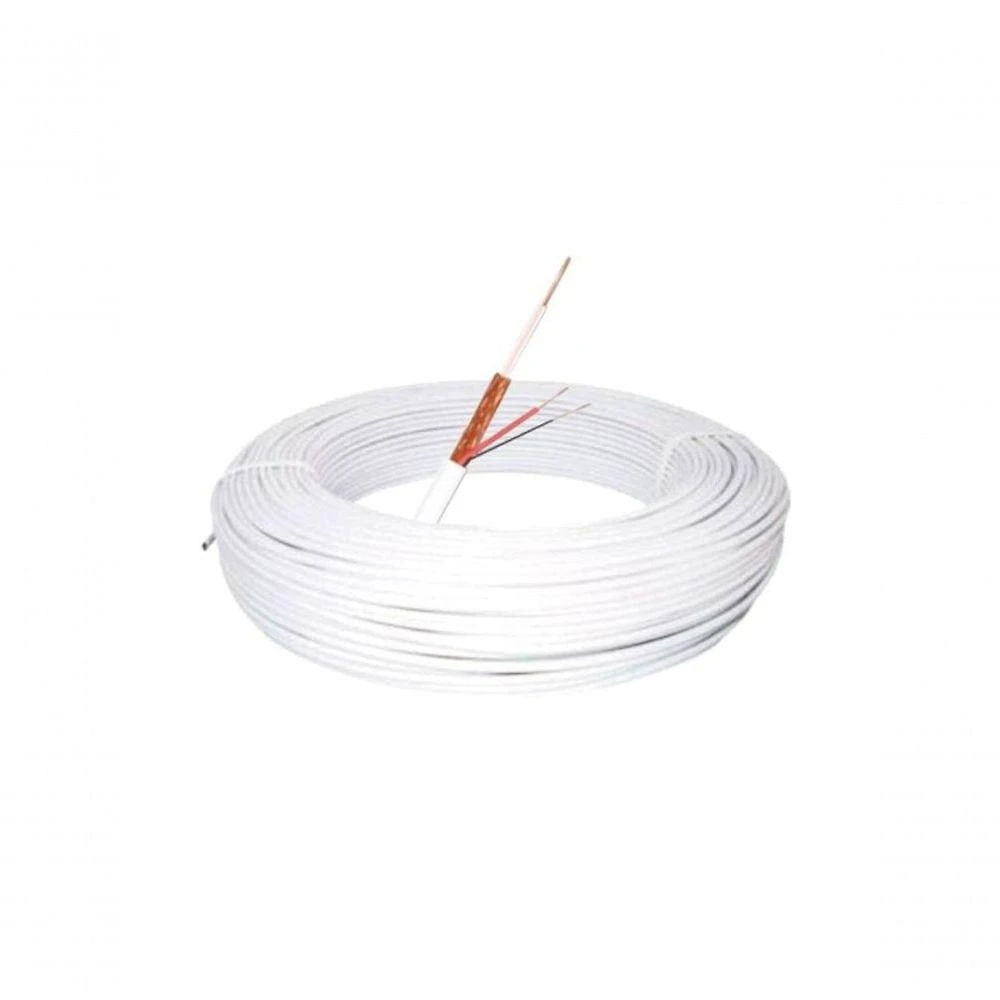 Cabo Coaxial Flexível Multitoc 4,0mm 80% Malha Cobre + 2 Alimentações Internas Indicado para CFTV