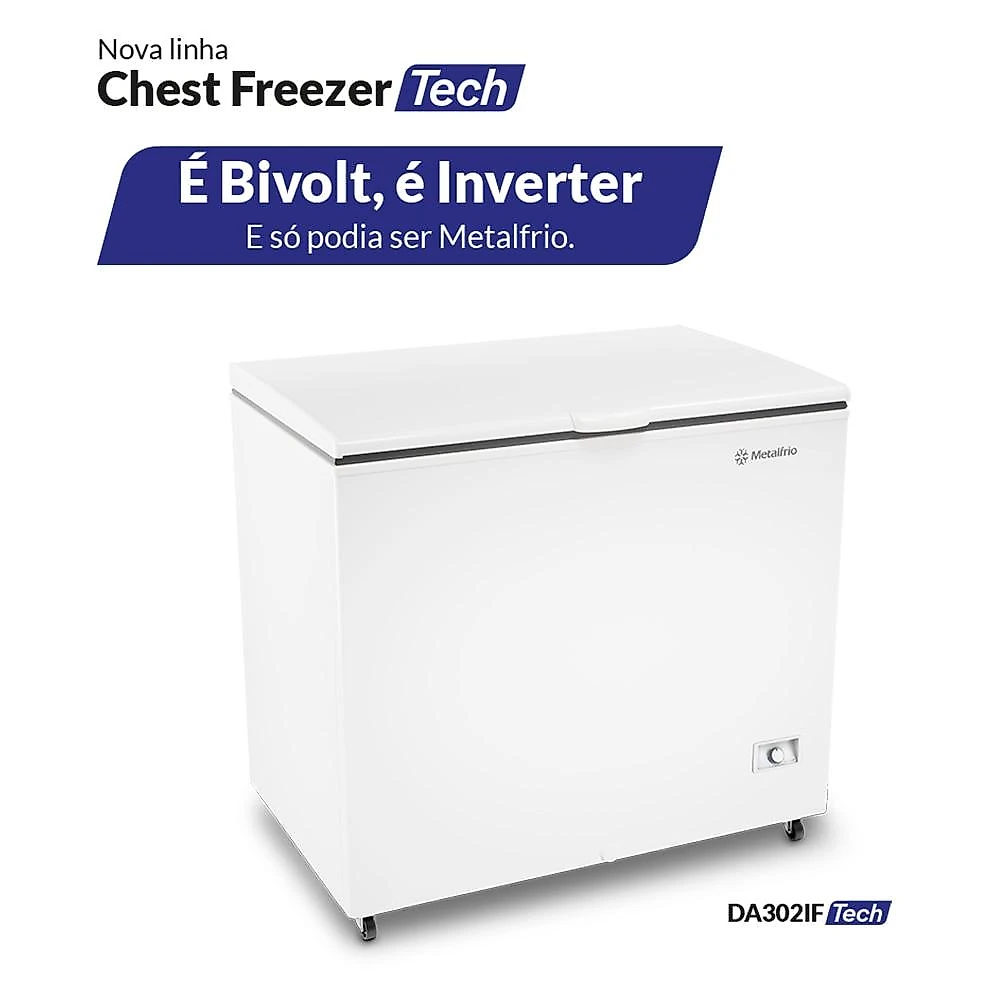 Freezer Horizontal Metalfrio DA302IFT1 Inverter, 293 Litros, Branco - Bivolt
