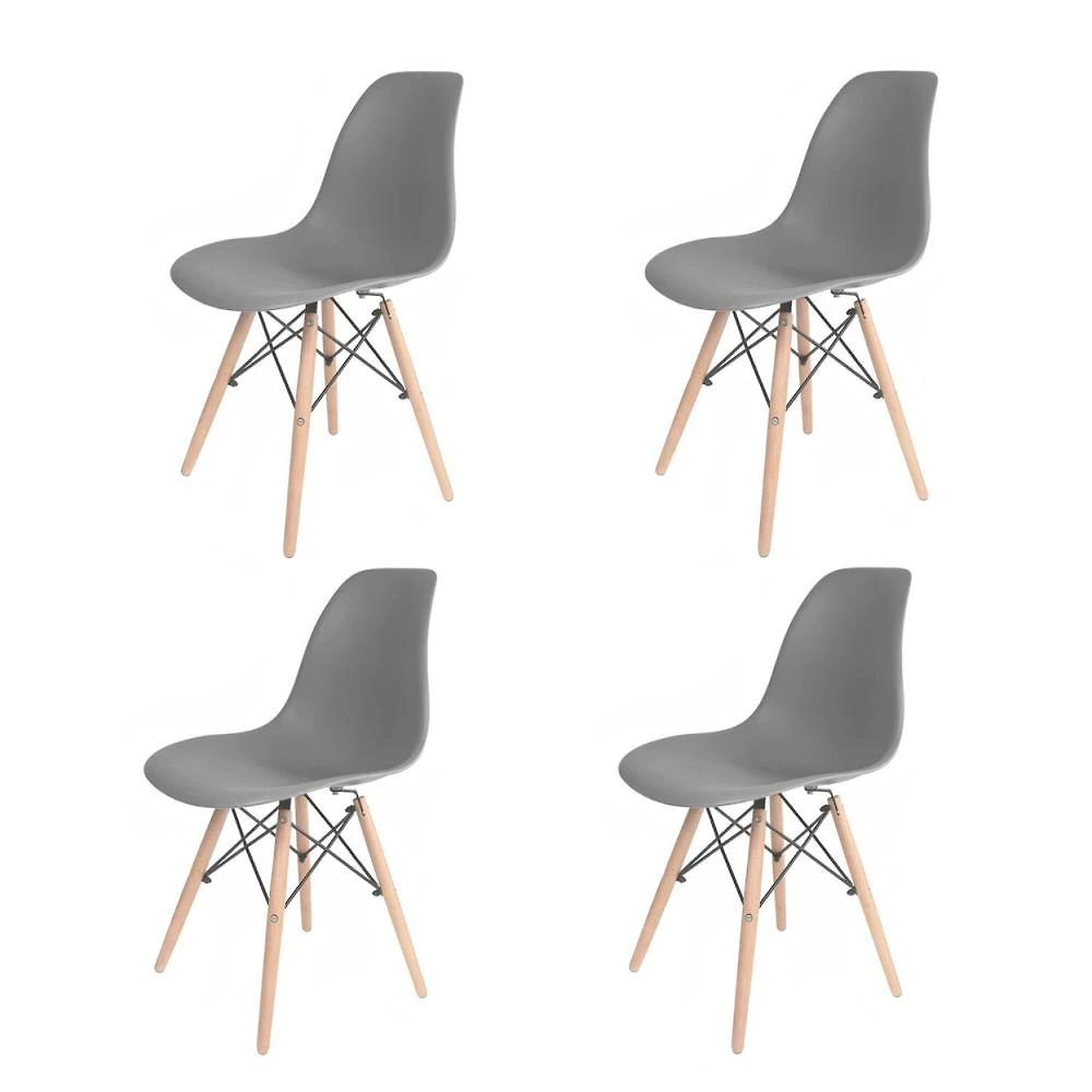 Conjunto com 4 Cadeiras para Sala de Jantar Eames Pp Dsw
