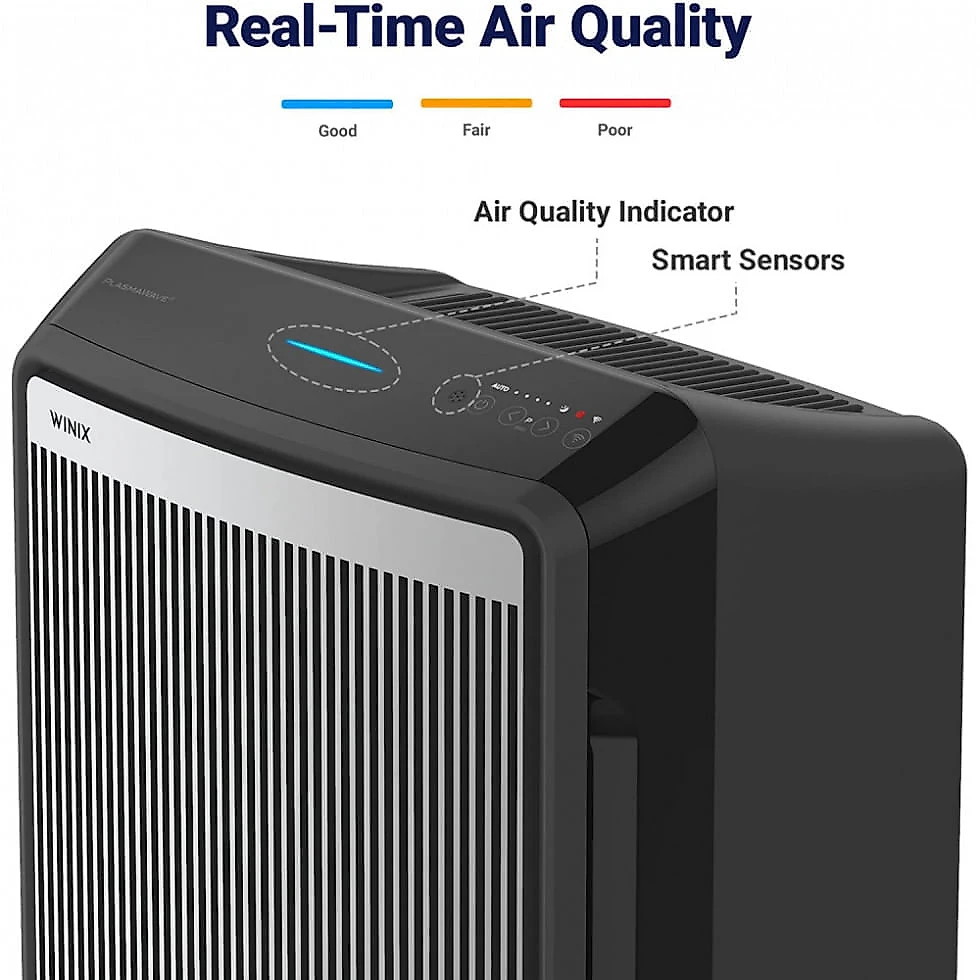 Purificador de Ar com Filtro HEPA, 4 Estágios para até 224 m2, 110V, Winix 9800, Preto
