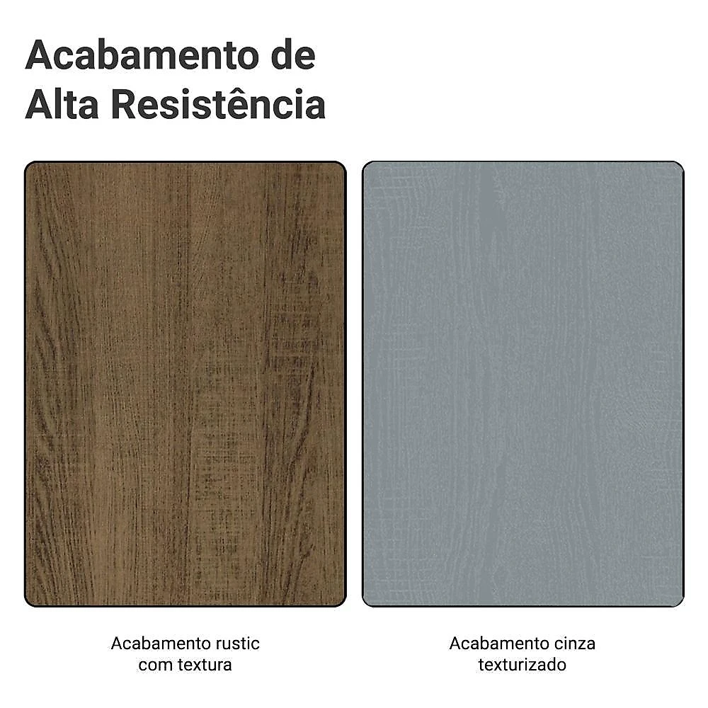 Conjunto gabinete para banheiro 120cm 3 portas 3 gavetas rustic/cinza agata madesa 01