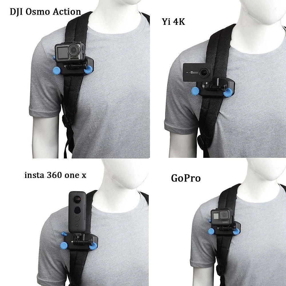 Suporte Clipe de Mochila/Colete para Câmeras GoPro e Similares