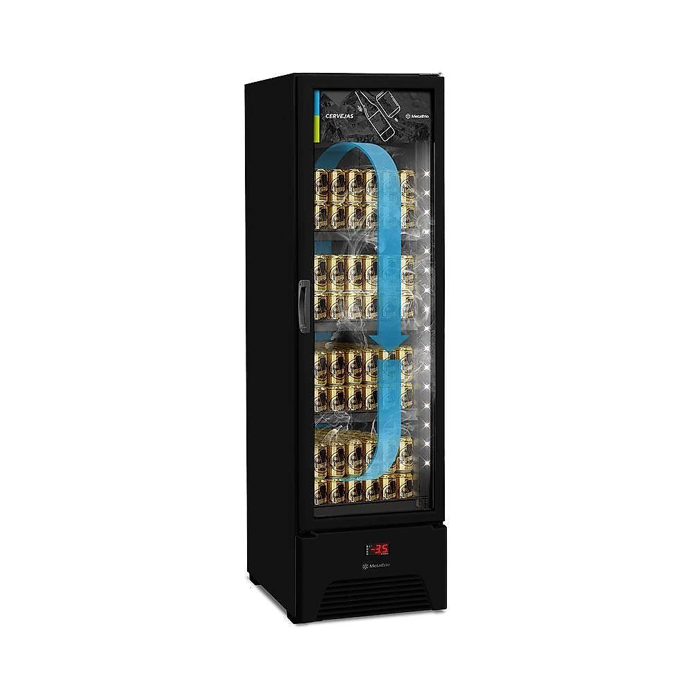 Cervejeira Expositor Vertical Porta De Vidro 293 Litros Vn28rh All Black 127v - Metalfrio 127V