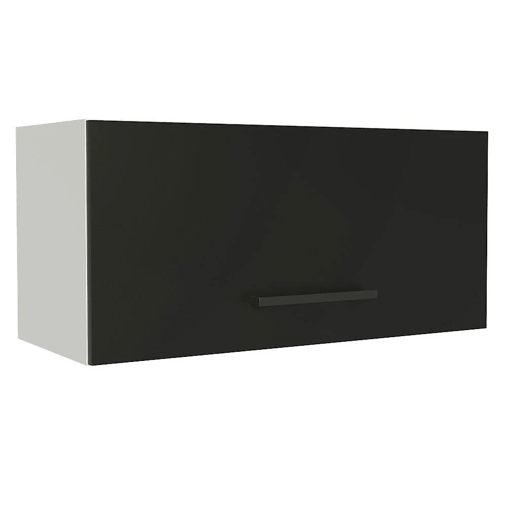 Armário de cozinha aéreo de cozinha 70 cm 1 porta basculante branco/preto agata madesa